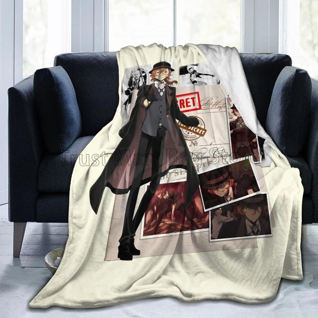 Bungou Stray Dogs Nakajima Atsushi Serie TV Chuuya Nakahara Coperta di Flanella Morbida Calda Accogliente Leggera per Bambini Adulti