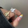 Anello Cuore Personalità Superficie Lucida Fascino da Dito Anello Moda con Lettere Per Donne