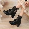 Short Boots Hollow Lace Belt Buckle LO Lolita Shoes Student Dress Short Boots and Ankle Boots