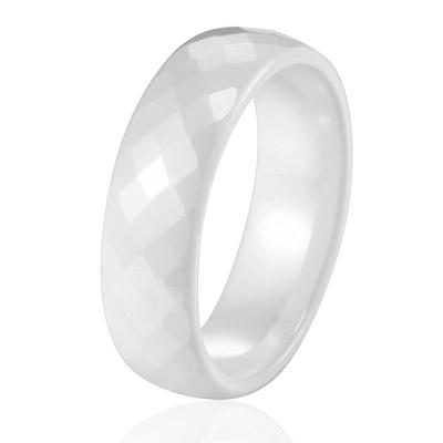 Anillo de cerámica unisex nunca descolorido Anillo ancho de pareja multicorte Anillo de cerámica nano para pareja