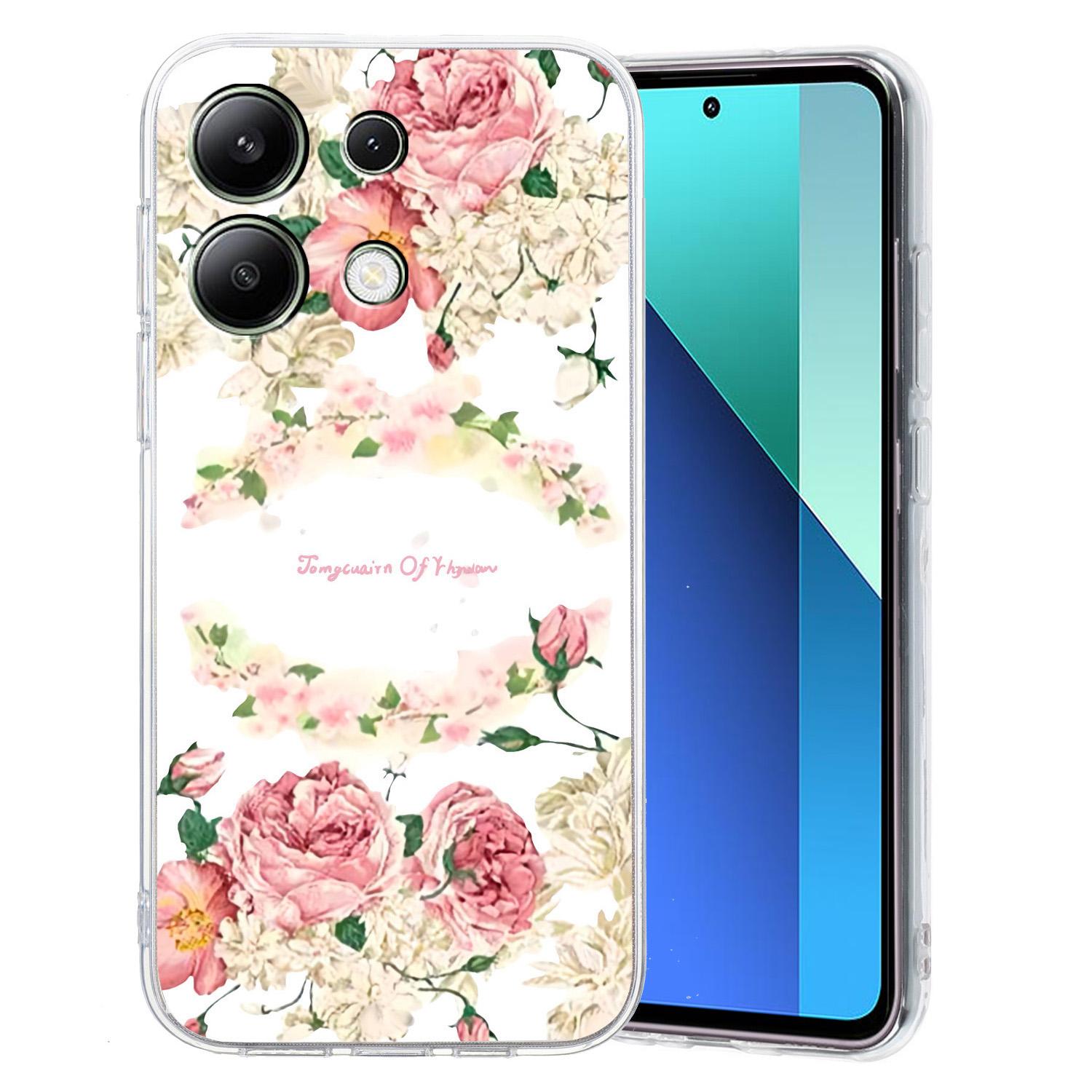 

For Xiaomi Redmi Note 13 5G Case Slim TPU Phone Cover Pattern Print Rose