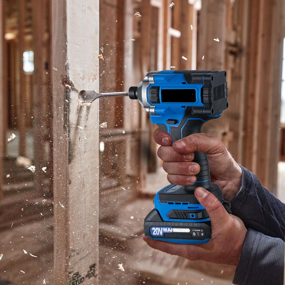 300N.m Brushless Electric Drill Screwdriver 1/4 Inch Cordless Handheld Electric Impact Wrench Portable Repair Power Tool