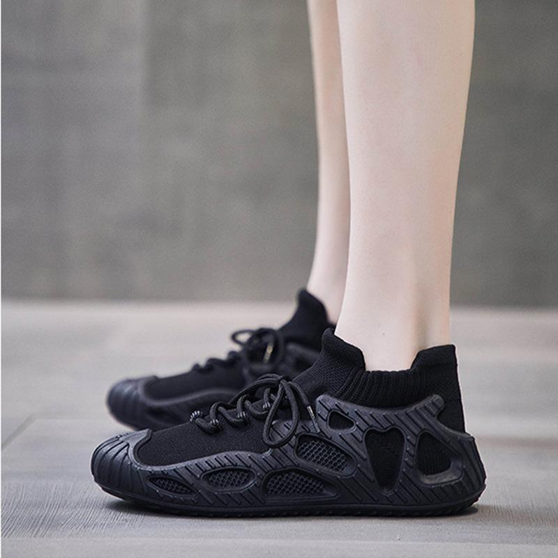 Spring and summer women's shoes fly woven socks mouth thick-soled shoes Korean version of the trend of women's sports casual shoes