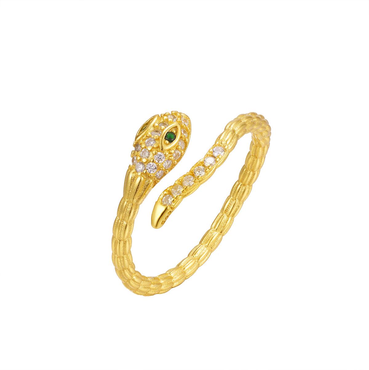 

Кольцо из серебра 925 пробы с зелёными глазами и змеиной костью, кольцо из циркония с изображением змеи, модные лёгкие роскошные ювелирные изделия с высокой текстурой, женская мода Opening Adjustable