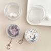 Round Clear Badge Display Bag Double-Sided Badge Storage Bag With Fur Ball Badge Waterproof Display Pouch Hanging Bag