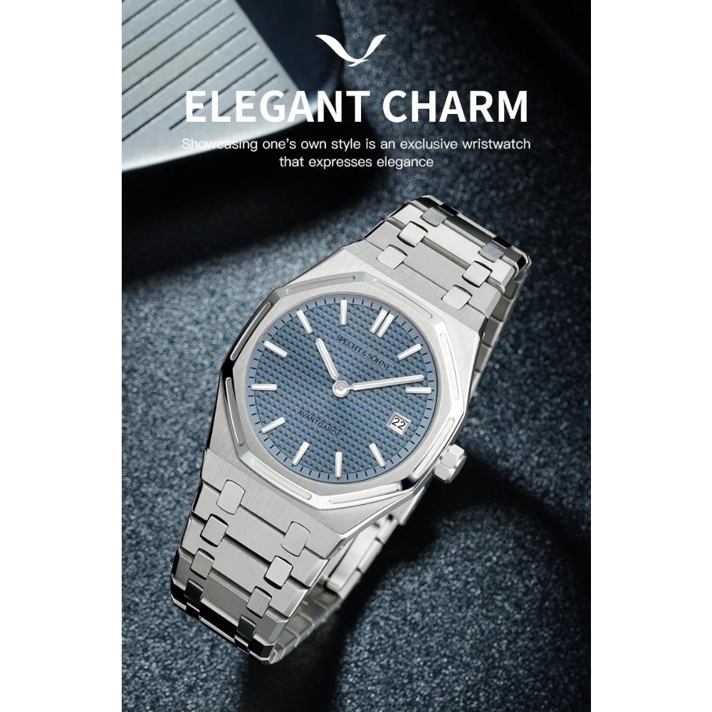 Specht & Söhne 2025 New fashion Watch For Men Quartz Movt Sports Watches Octagon Stainless Steel Sapphire Crystal 50M Waterproof