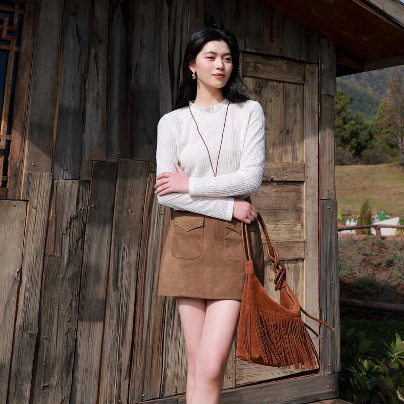 

Sancai Plus Size Ruffle Stand Collar Striped Jacquard Lace Blouse 2XL