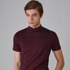 Herr Slim Fit Modal Höghals Merceriserad Bomulls T-shirt