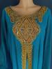 Embroidered Flared Sleeve Jalabiya with Gold Lace