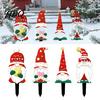 Outdoor Christmas Yard Signs 4Pcs Metal Gnome Garden Stakes Decorative Iron Signs Weather Stakes Resistant Sculptures for Lawn Flower Bed & Holiday