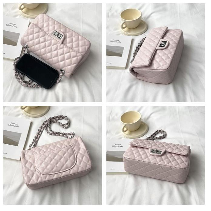 IELGY Large-Capacity Diamond Chain Bag All-Match Small Square Bag Can Be One Shoulder Can Cross-Body