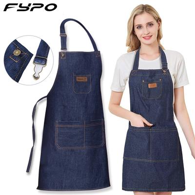 Grembiule Denim Semplice Unisex Accessorio da Cucina Grembiule Senza Maniche Cucina Ristorante Barista Grembiule da Lavoro Durevole Igienico Grembiule da Forno
