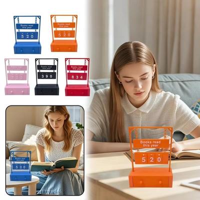Wear Resist 3D Book Read Counter Bookish Decor Books Read This Year Reading Progress Tracker Number Display Manual Rotation