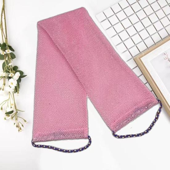 Bath Towel Soft Tough Material Long Drawstring Design Dense Mesh Home Bathroom Back Scrubbing Towel Shower Accessory