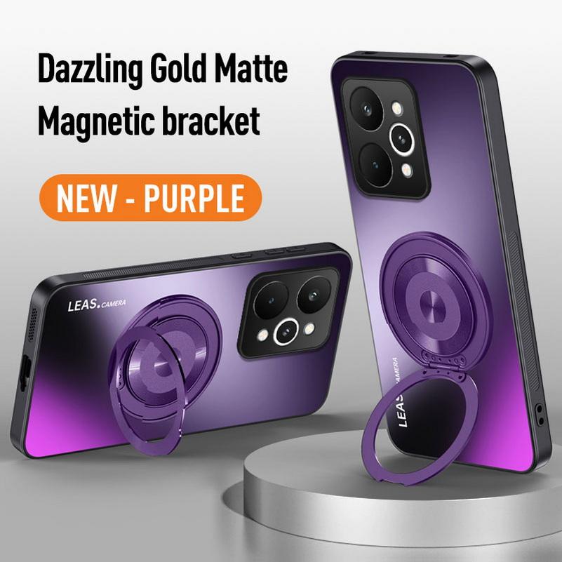 AG Matte Back Panel Metal Magnetic Bracket Case For Realme 15 Pro 14 Pro + 14X 13 Pro 12 11 Pro realme GT 7 6 6T Neo 7x Cover