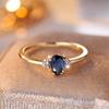 Wish Gold Drop-shaped Blue and White Diamond Ring Simple and Compact Temperament