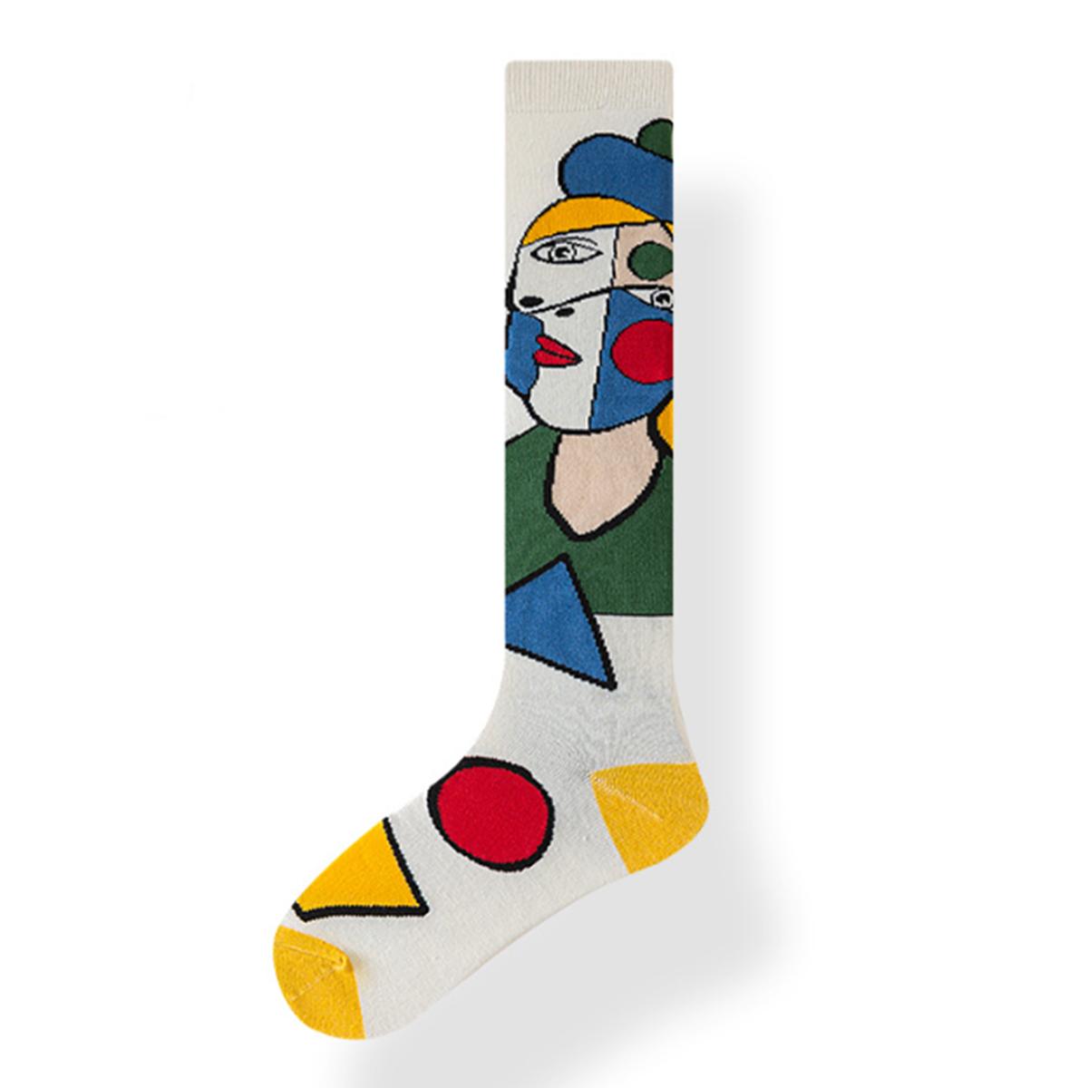 

Осень-зима Ins мода для женщин градиентные полосатые красочные ретро носки из телячьей кожи хлопковые высокие мягкие спортивные женские повседневные носки One Size