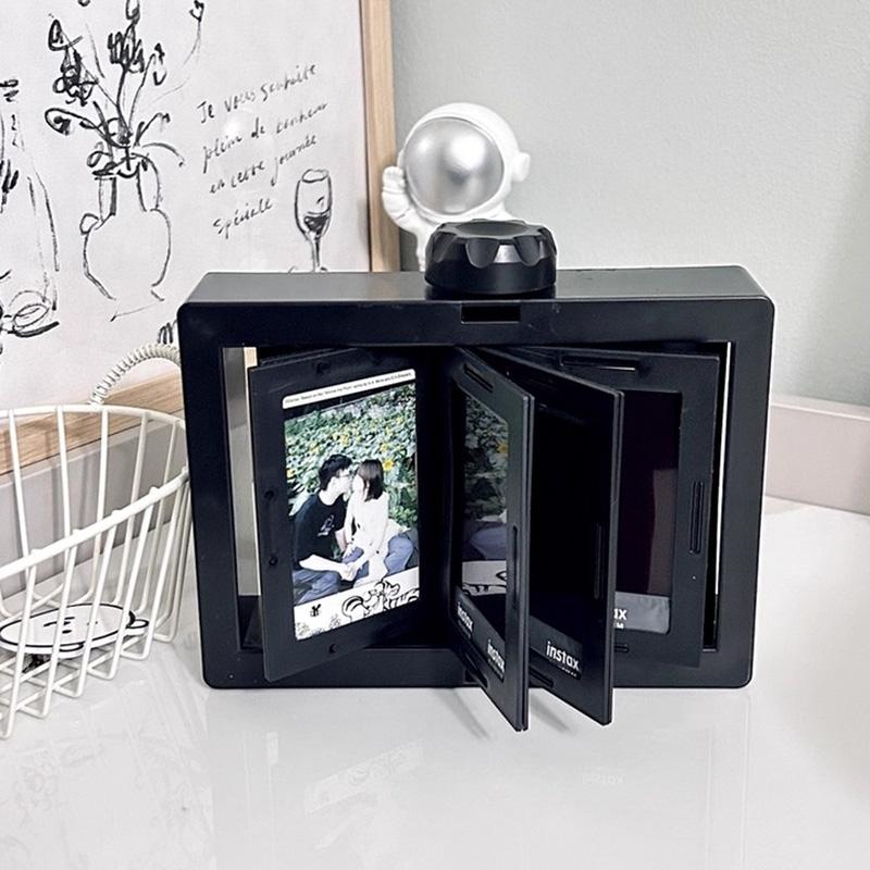 Rotatable Photo Frame Soild Idol Picture Frame Display Stand Desk Accessorie Kpop Photocard Holder Room Desktop Decoration