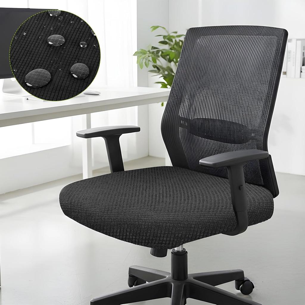 Chair Cover, Desk Chair Seat Cover Elastic Stretch Slipcovers Dining Room Chairs Seats Covers Washable Anti-dust Desk Seats Covers Cushion Protector