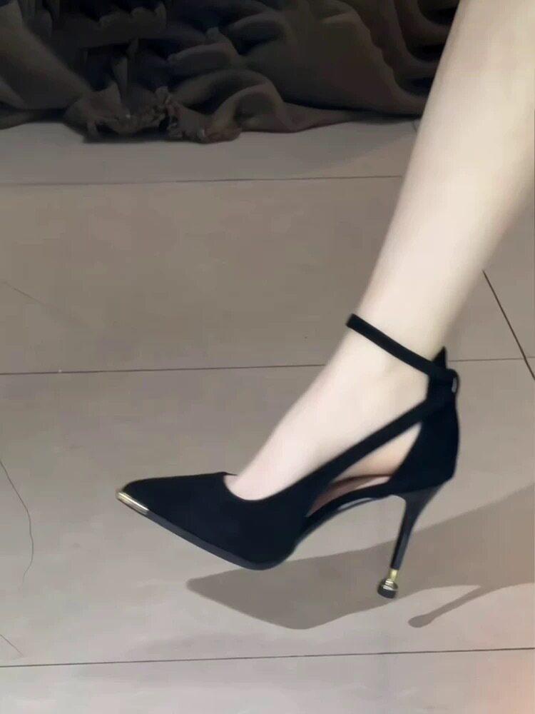 Fashionable French Style Pointed Toe High Heels Spring Autumn New Arrival Women's Wear Outside Casual Low Cut Slip-On Shoes