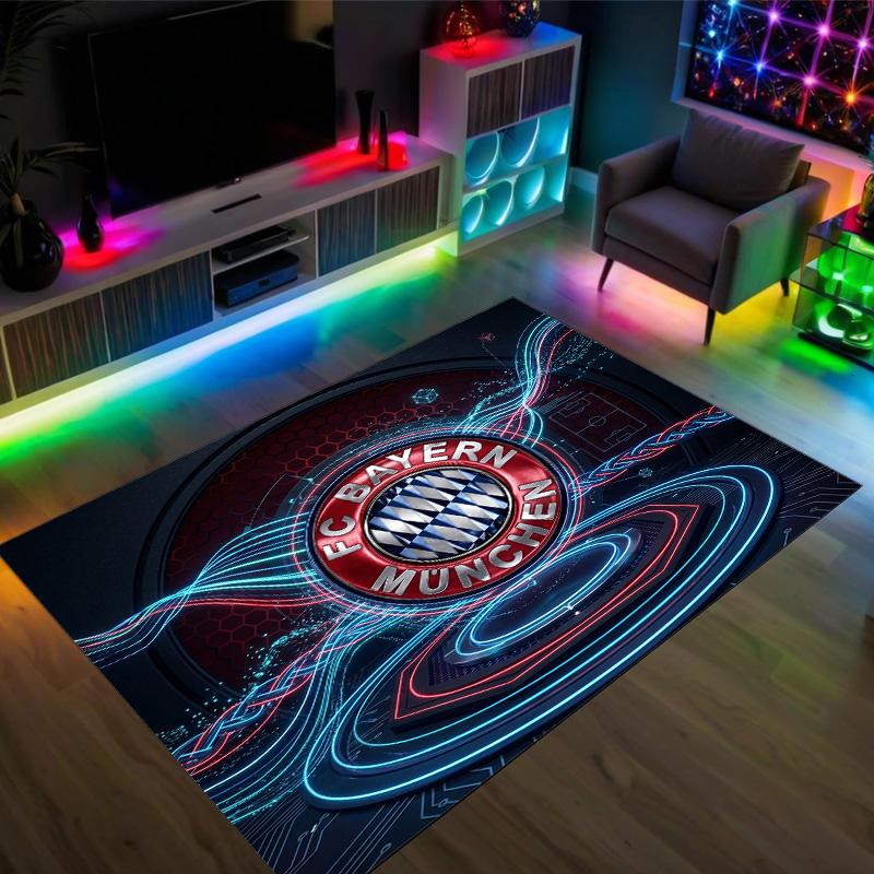 Bayern Munich Design Crystal Velvet Carpet Cozy Non?Slip Printed Rug For Bedroom Living Room Entrance
