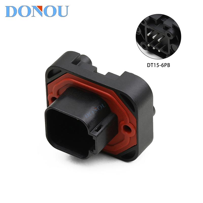DT15-6PB Dechi type automotive waterproof connector, automotive circuit board PCB straight pin socket connector DT06-6S