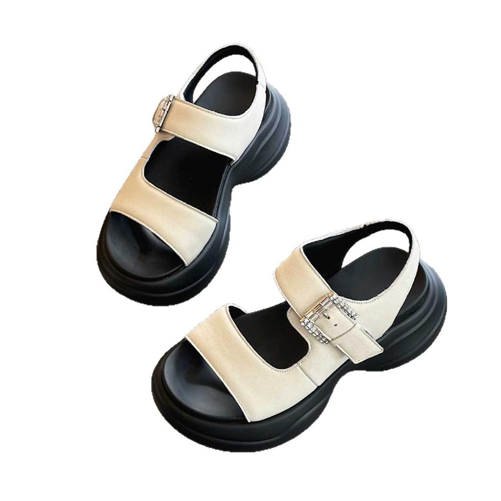 Thick-soled heightening small man with sandals women's 2025 summer new versatile casual open-toed high-heeled Roman shoes