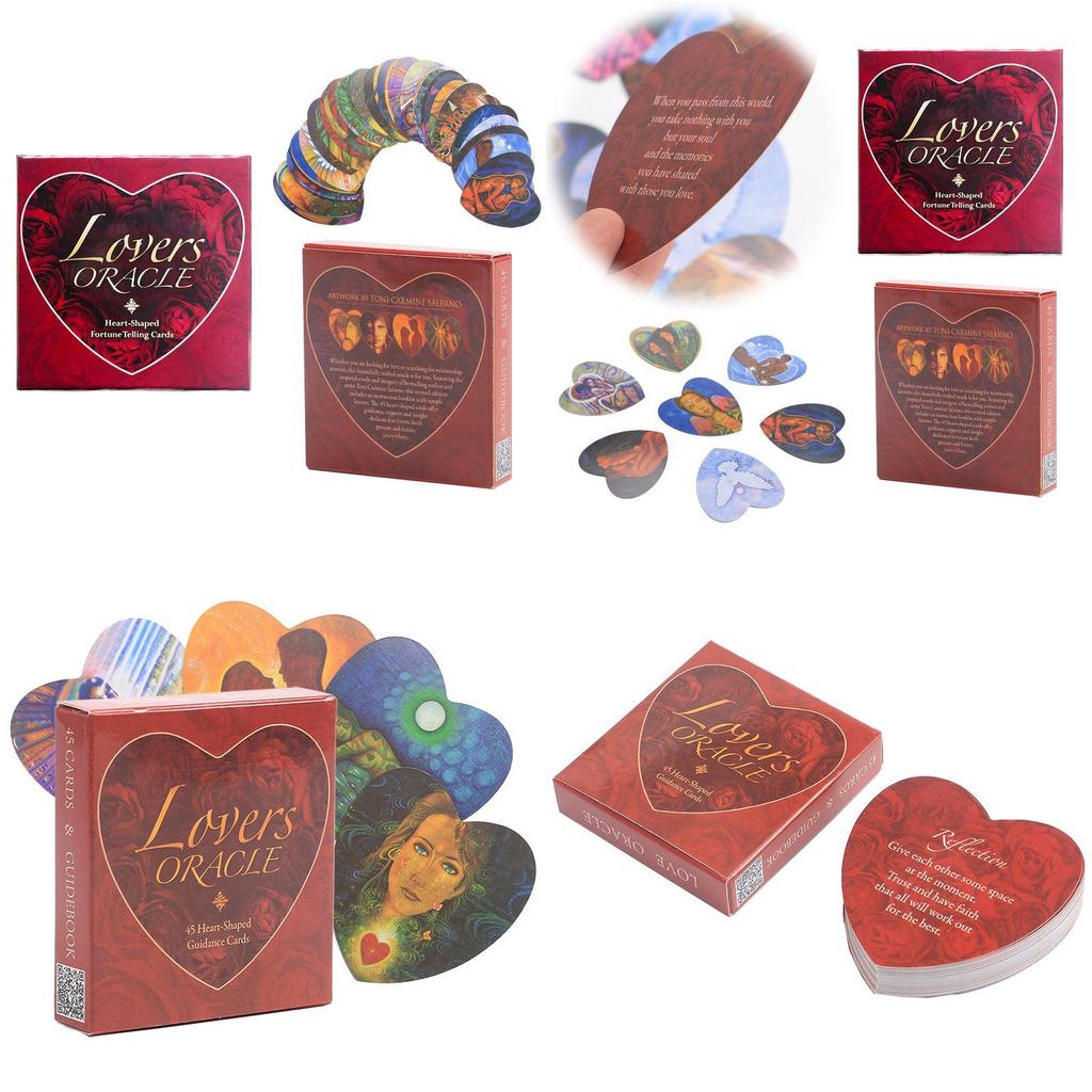 Lovers Oracle Cards Exquisite Heart-shaped Fortune Telling Tarot Deck For Couples