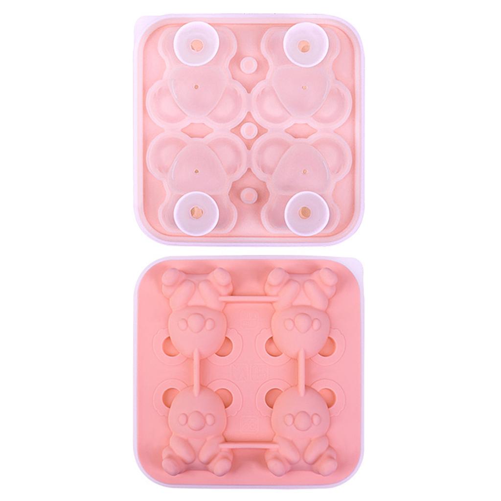 4-Cavity Craft Baking Mould Reusable Silicone Ice Cubes Maker Mould Heat-Resistant for Chocolate Candy Cupcake Topper Decorating