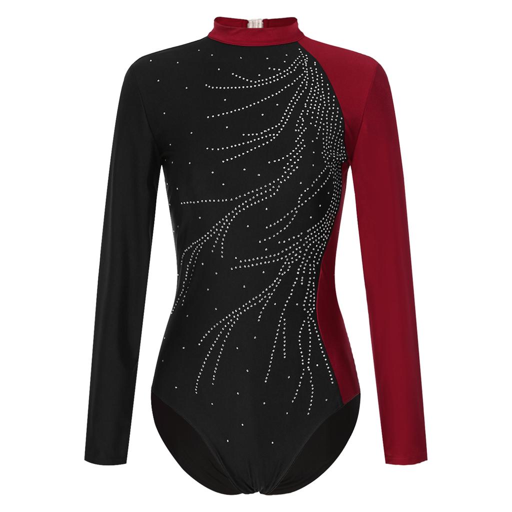 Meisjes Kunstschaatsen Turnpakje Korte Mouw Uitgesneden Rug Transparant Mesh Patchwork met Glanzende Strass Steentjes Bodysuit kopen vanaf een prijs van 21