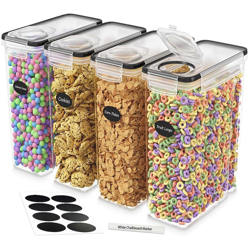Cereal Containers Storage Set 4L Airtight Large Food Storage Containers Dispenser Plastic Cereal Storage Containers