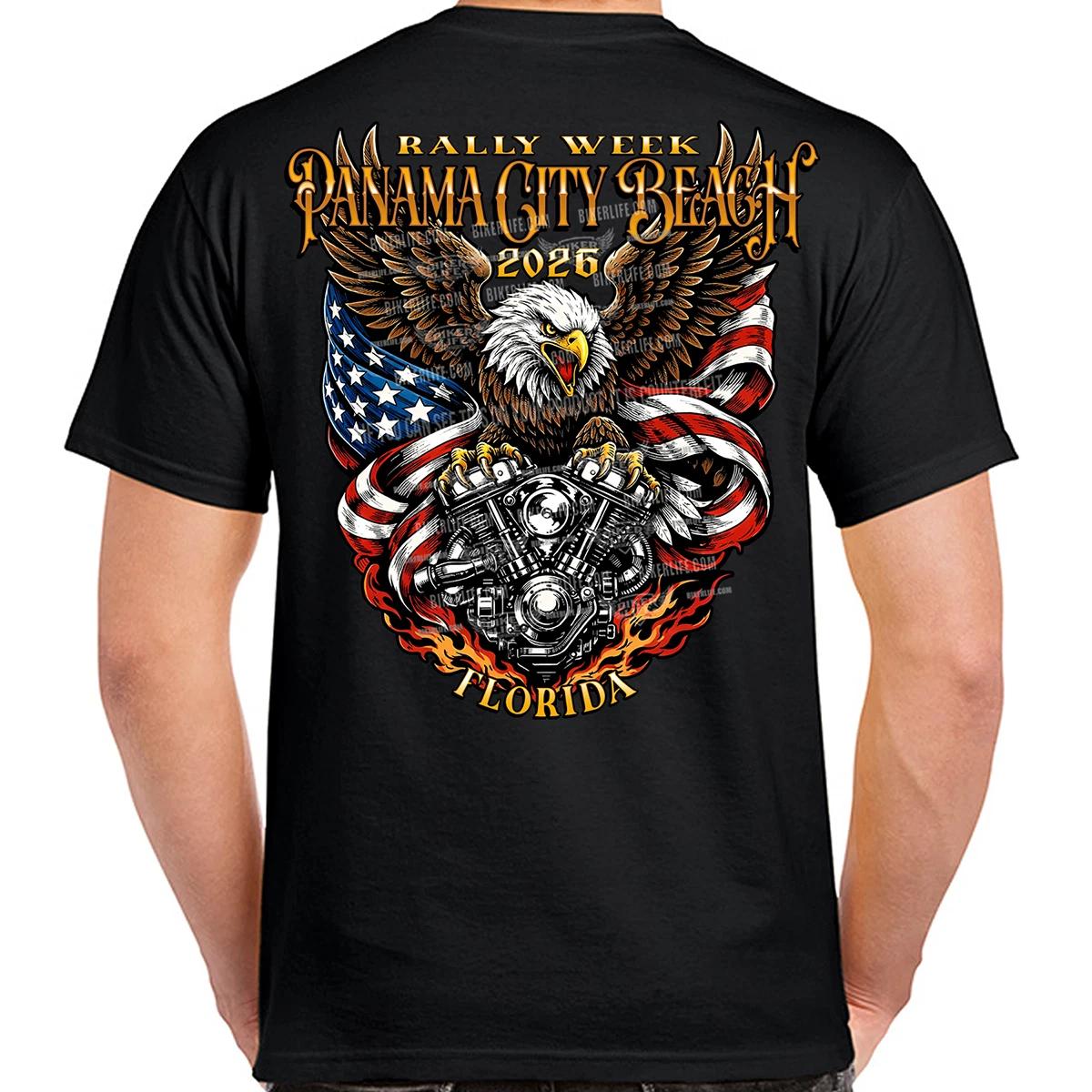 T-Shirt 2026 Panama City Beach Rally Week Eagle Engine No Harley L