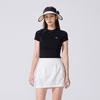 FAIRLIAR GOLF Chiffon Ribbon Cap Sleeve Knit (Black)