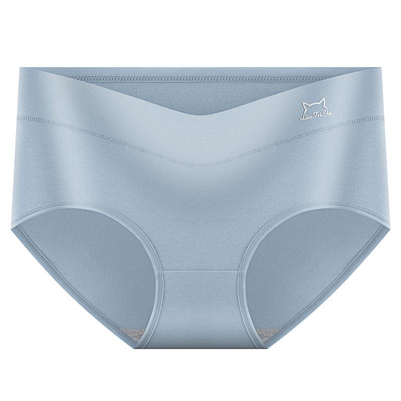 Graphene Women's Mid-Waist Pure Cotton Panties with Antibacterial Crotch, Plus Size Tummy Control, and Hip Lifting Briefs.