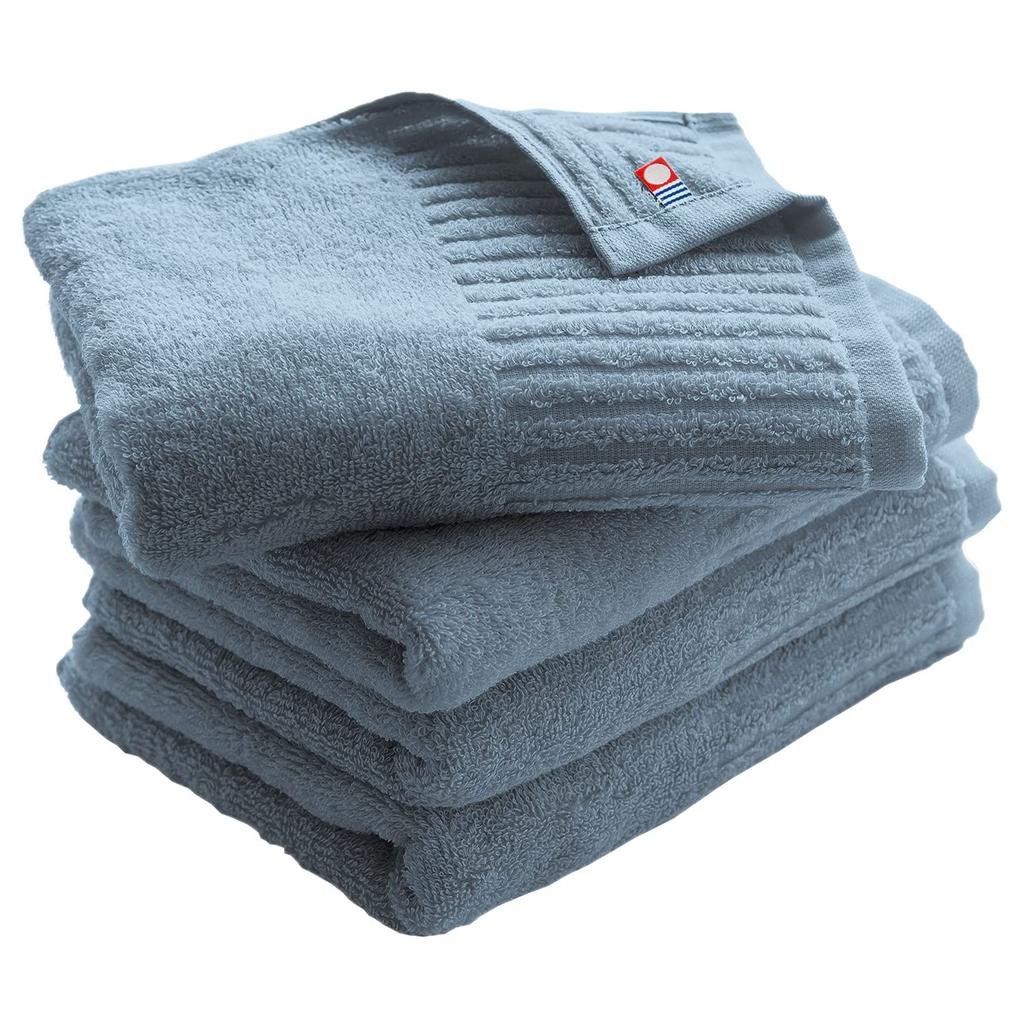 Imabari Towel Brand Certified Face Set of Made In Long Highly Blue Towels, 4, Japan, Ribbed, Pile, Soft, Thin, Quick-Drying, Absorbent, 100% Cotton,