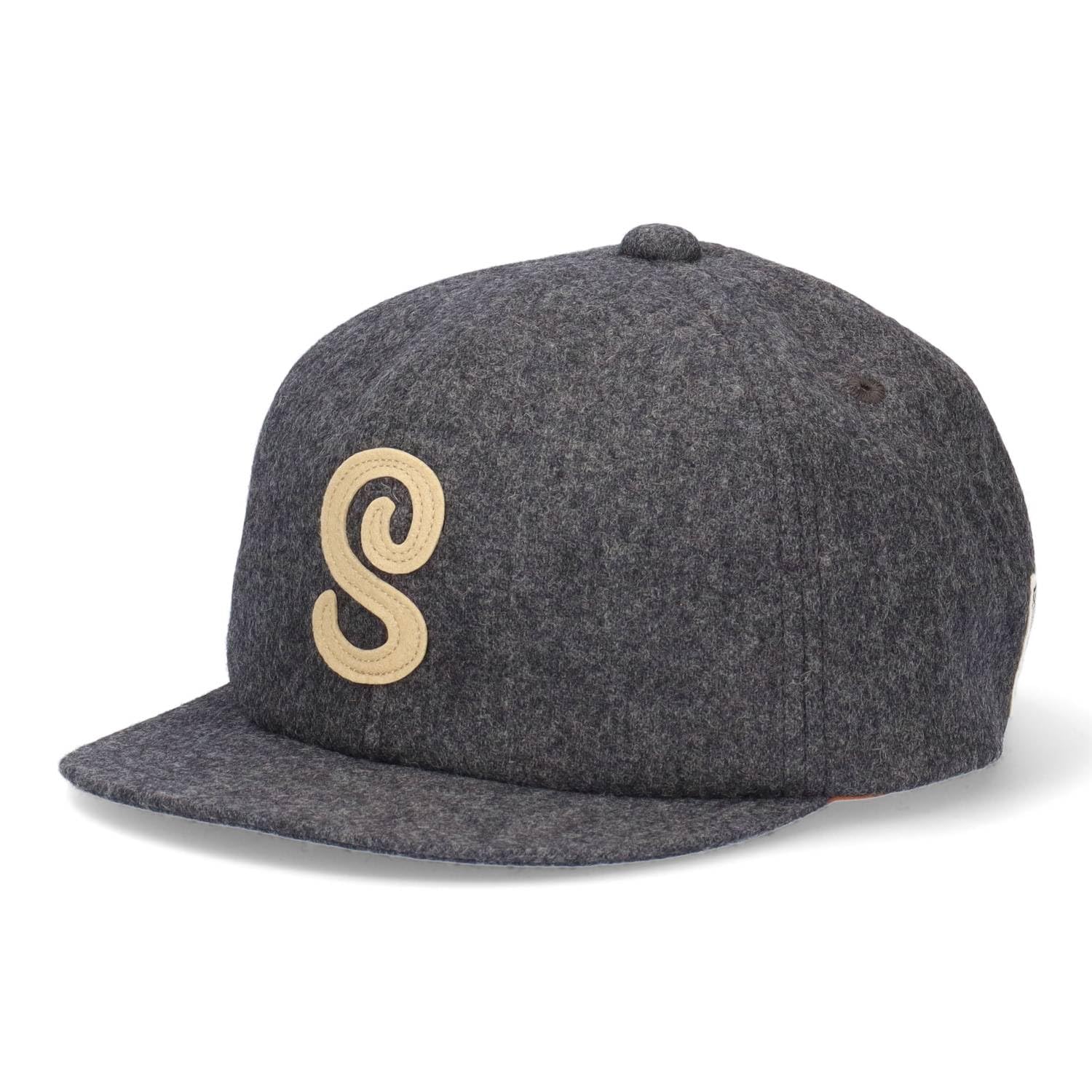 

Schott NYC Flannel S Logo Short Brim Leather Belt Cap (Charcoal Gray)