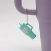 Milk Tea Cup Decoration Floral Print Keychain Pendant Food Grade Silicone Vibrant Color Mini Mug Shape Keychain Charm