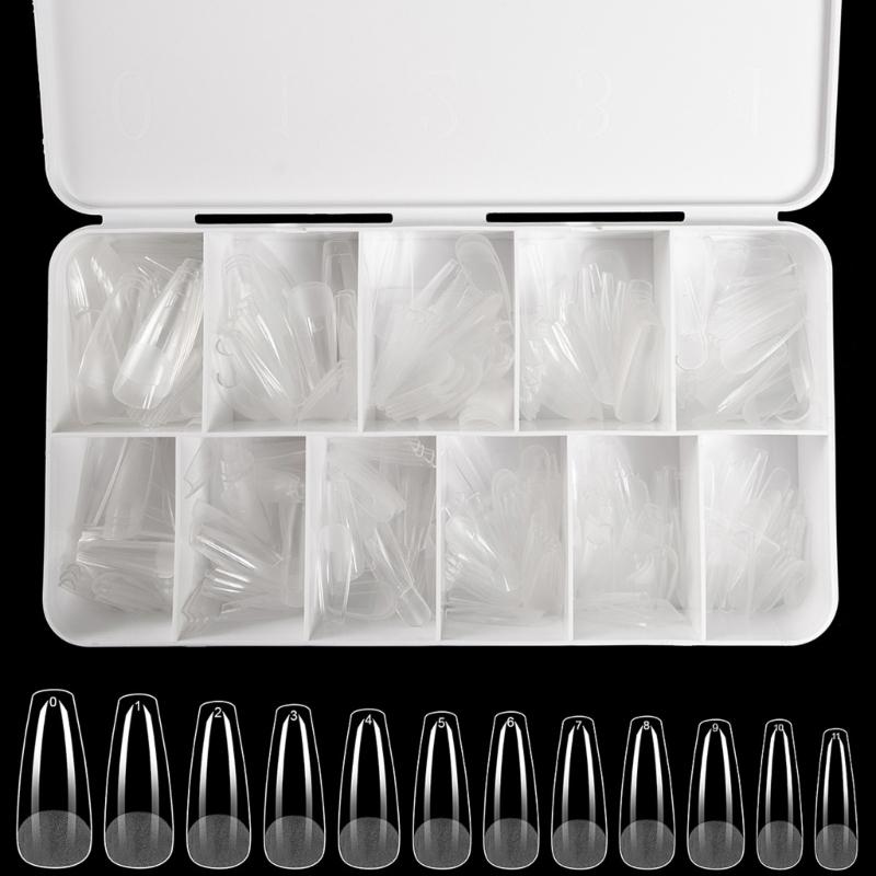 Średnie Kształt Migdała Końcówki Żelowe do Paznokci 550 SZT Wstępnie Wytrawione Przezroczyste Sztuczne Paznokcie Manicure dla Profesjonalistów i Początkujących