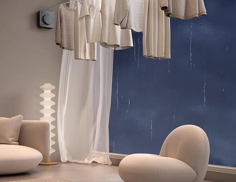 Punch-Free Indoor Retractable Clothesline: Invisible German Steel Wire for Balcony and Bathroom Drying