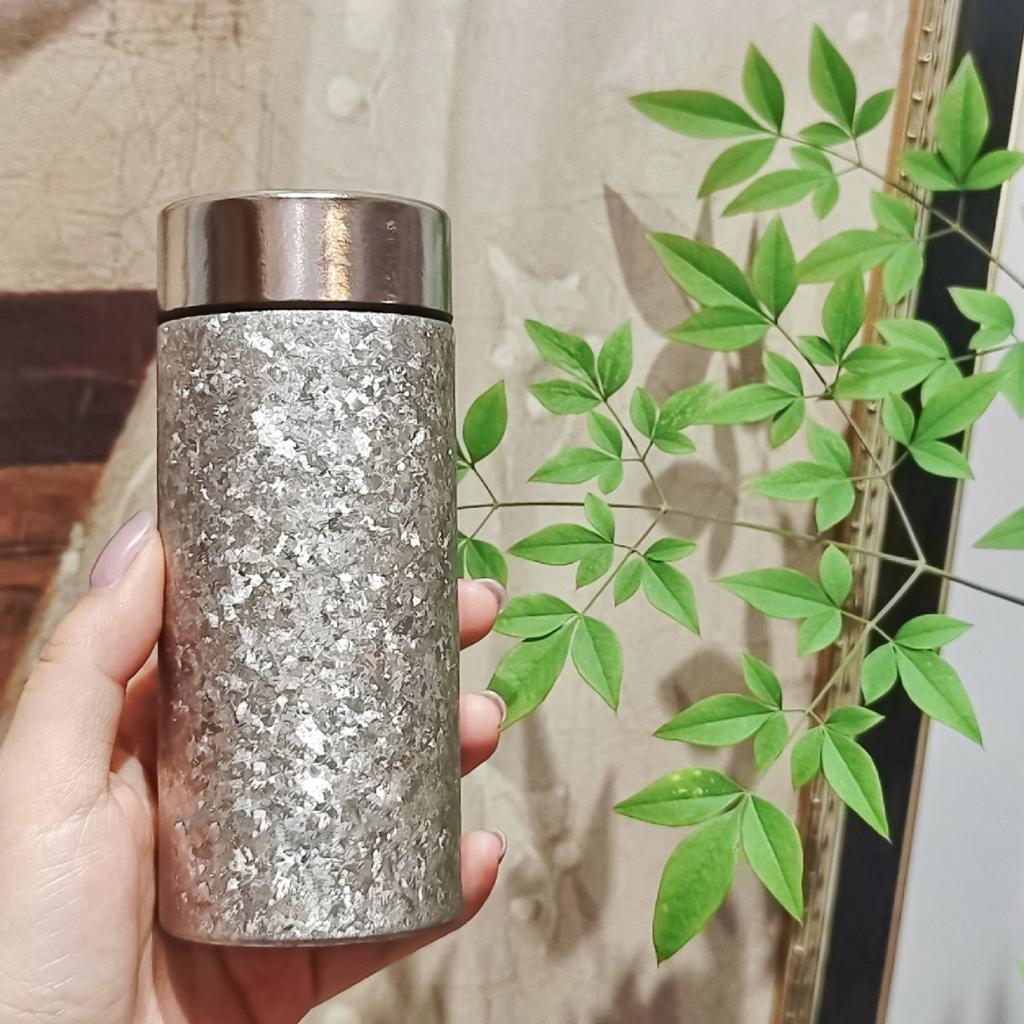 New light luxury ice flower pure titanium thermos cup, small and portable car carry-on cup, business gift titanium alloy water cup