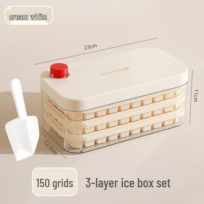 Food-Grade Press Ice Cube Tray with Storage Bin
