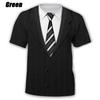 Roupa Masculina Moda Verão Engraçada Falso Terno Camiseta 3D Smoking Gravata Borboleta Camisetas Estampadas em 3D Masculinas Verão Streetwear Camisetas Tops