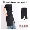 Splash-Proof Half Apron with Side Slits Polyester Cooking Apron Oil And Water-resistant Apron for Restaurant & Kitchen Work