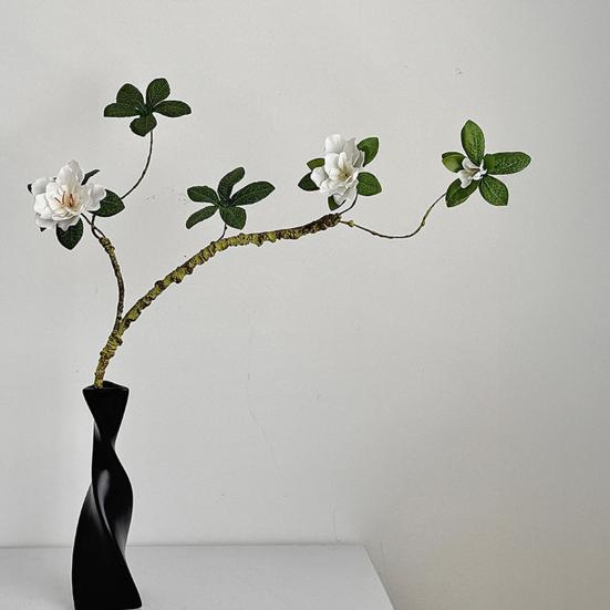 Artificial Azaleas Realistic White Flowers Bendable Stems Long-Lasting Lifelike Flowers No Maintenance Home Decor Wedding Floral