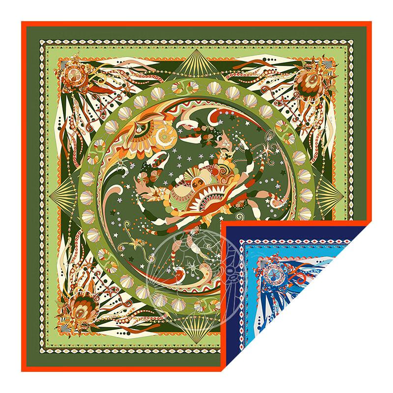 Aurora Cancer Zodiac Mulberry Silk Scarf