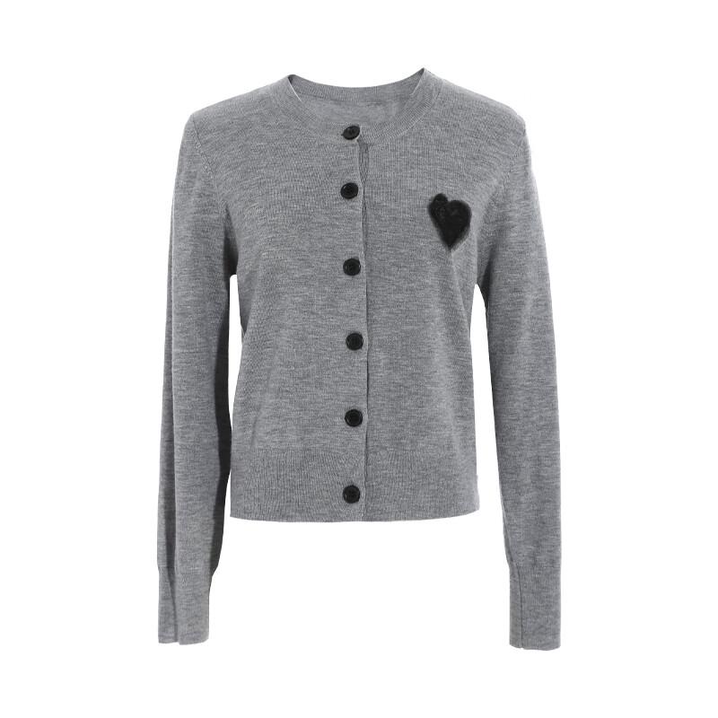 Tatou Women's Slim-Fit Heart Pattern Knit Cardigan