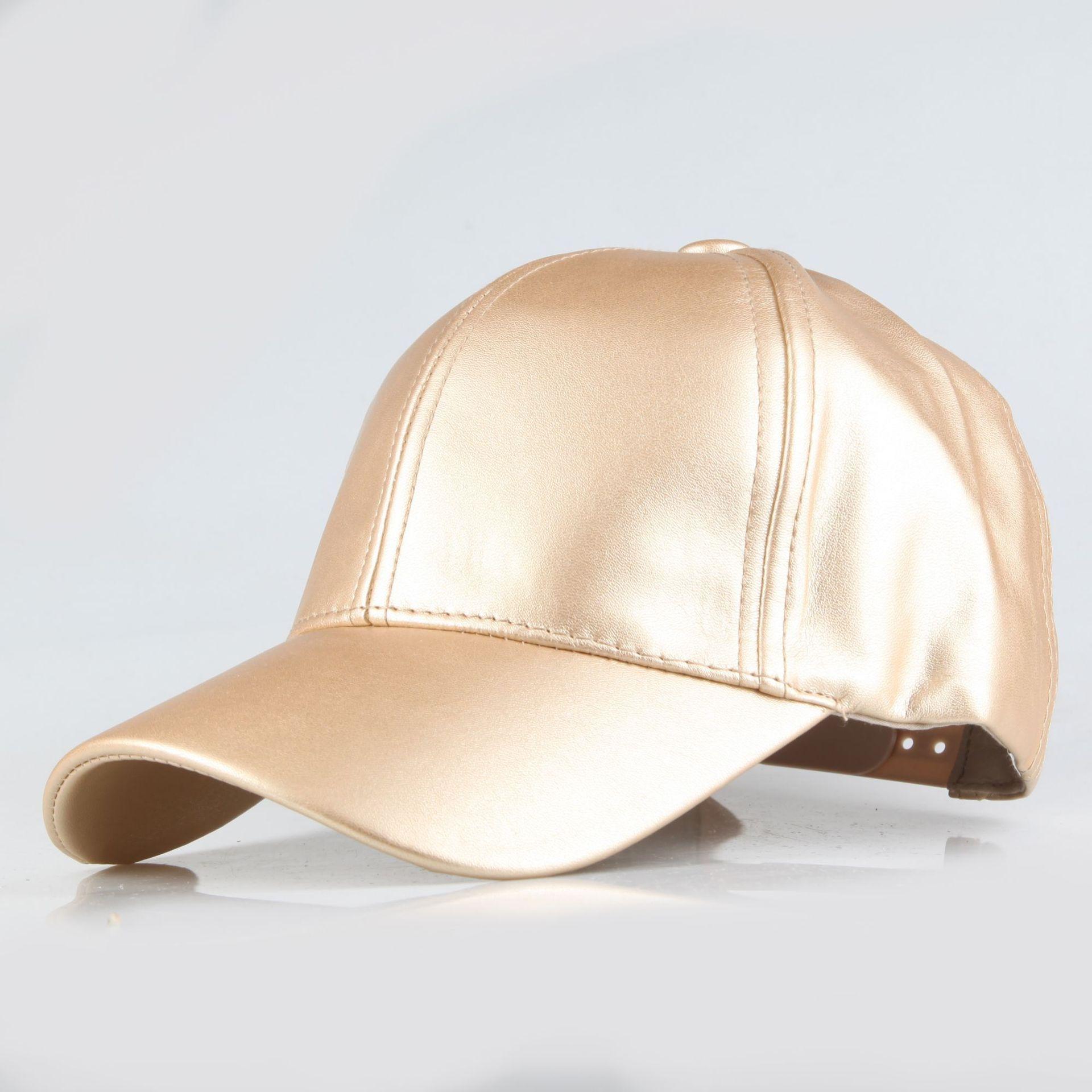 Hi Cap Nieuwe herfst en winter licht board leren pet baseball pet dames en heren baseball petten Koreaanse versie goud