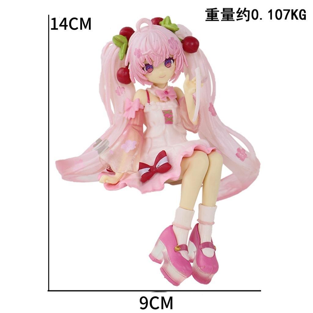 

13cm/5.12in Anime Hatsune Miku Big Eared Dog Instant Noodle Doll Peripheral Models Ornamental Decorations Children Present чорний