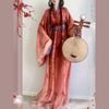 Restored Chinese Wei And Jin Dynasty Style Hanfu For Women, Warring States Robe With Trailing Collar Suit