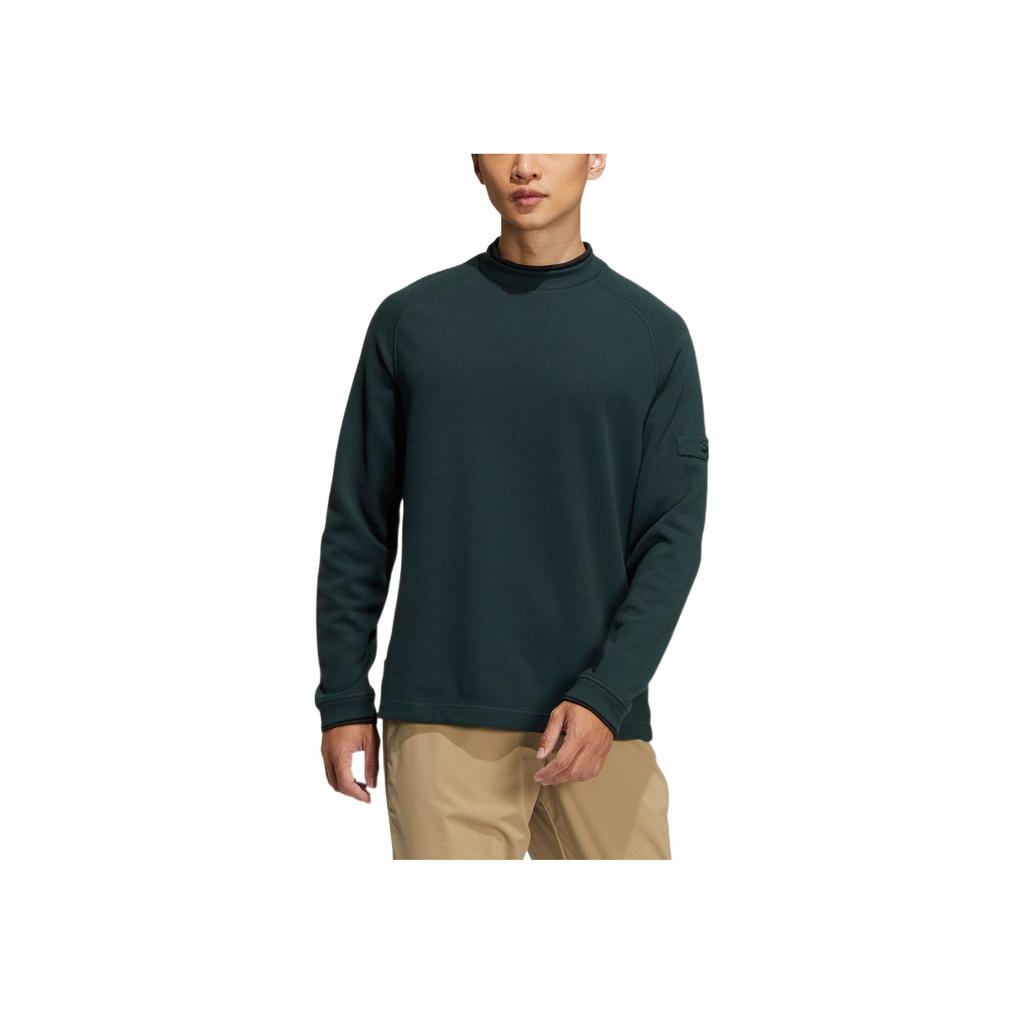 Adidas GT Waffle Long Sleeve Crew Neck Sweatshirt with Logo Patch Men Sweatshirt Green HG3237